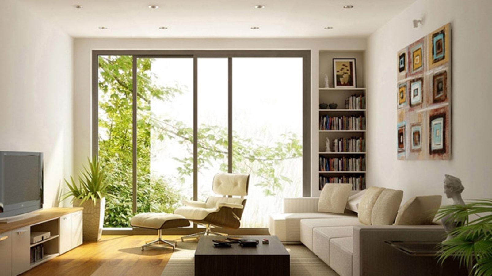 Với cửa kính, bạn có thể dễ dàng đón được ánh sáng tự nhiên mỗi buổi sớm mai