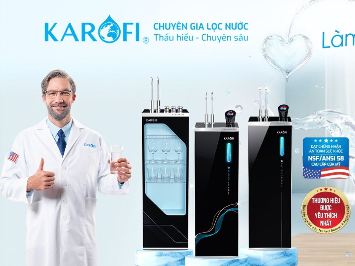 Karofi là thương hiệu Việt Nam số 1 trong lĩnh vực thiết bị lọc nước