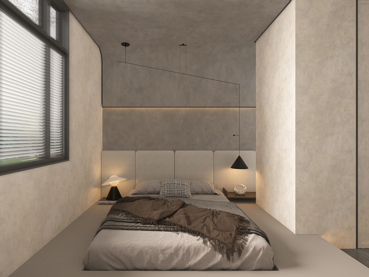 Không gian phòng ngủ không có giường rất thích hợp để bày trí những món đồ nội thất cá tính, năng động và hiện đại