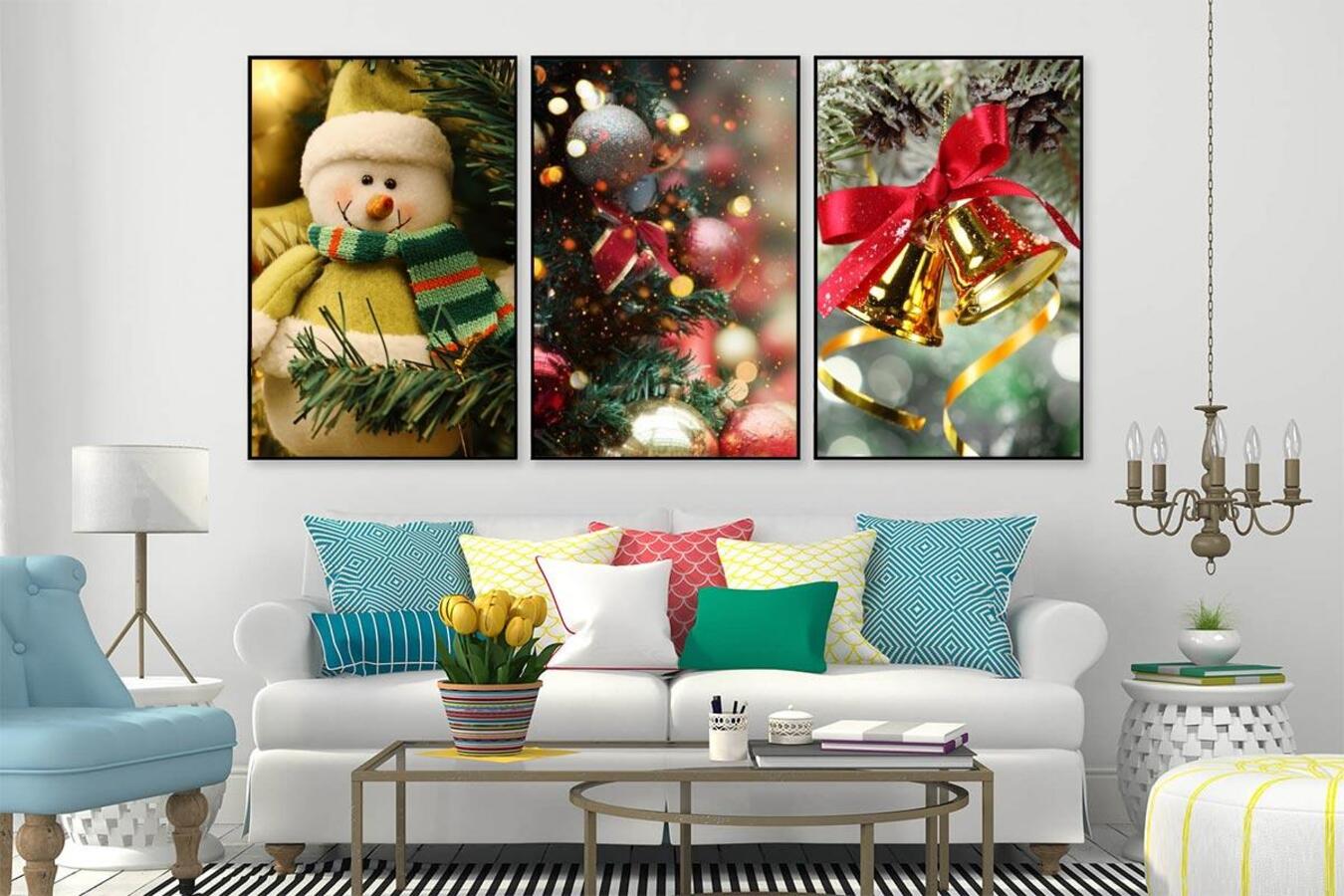 Những bức tranh về giáng sinh là cách trang trí đơn giản nhưng mang lại hiệu quả cao