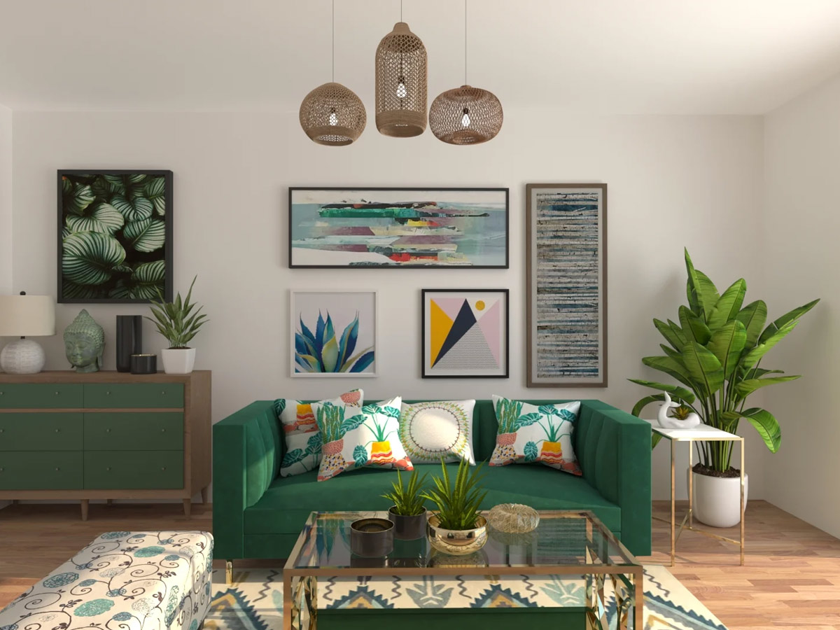 Cần phải chú ý chọn lựa đồ trang trí tường sao cho phù hợp và có tính liên kết tốt với các món đồ nội thất bên trong không gian phòng khách