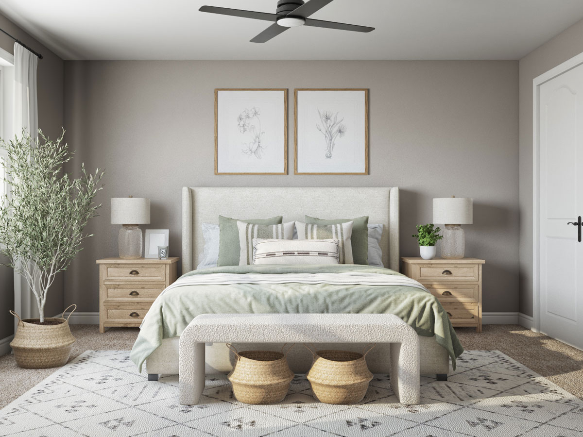 Nên đặt giường ngủ tại vị trí có thể nhận được nguồn ánh sáng tự nhiên từ môi trường bên ngoài