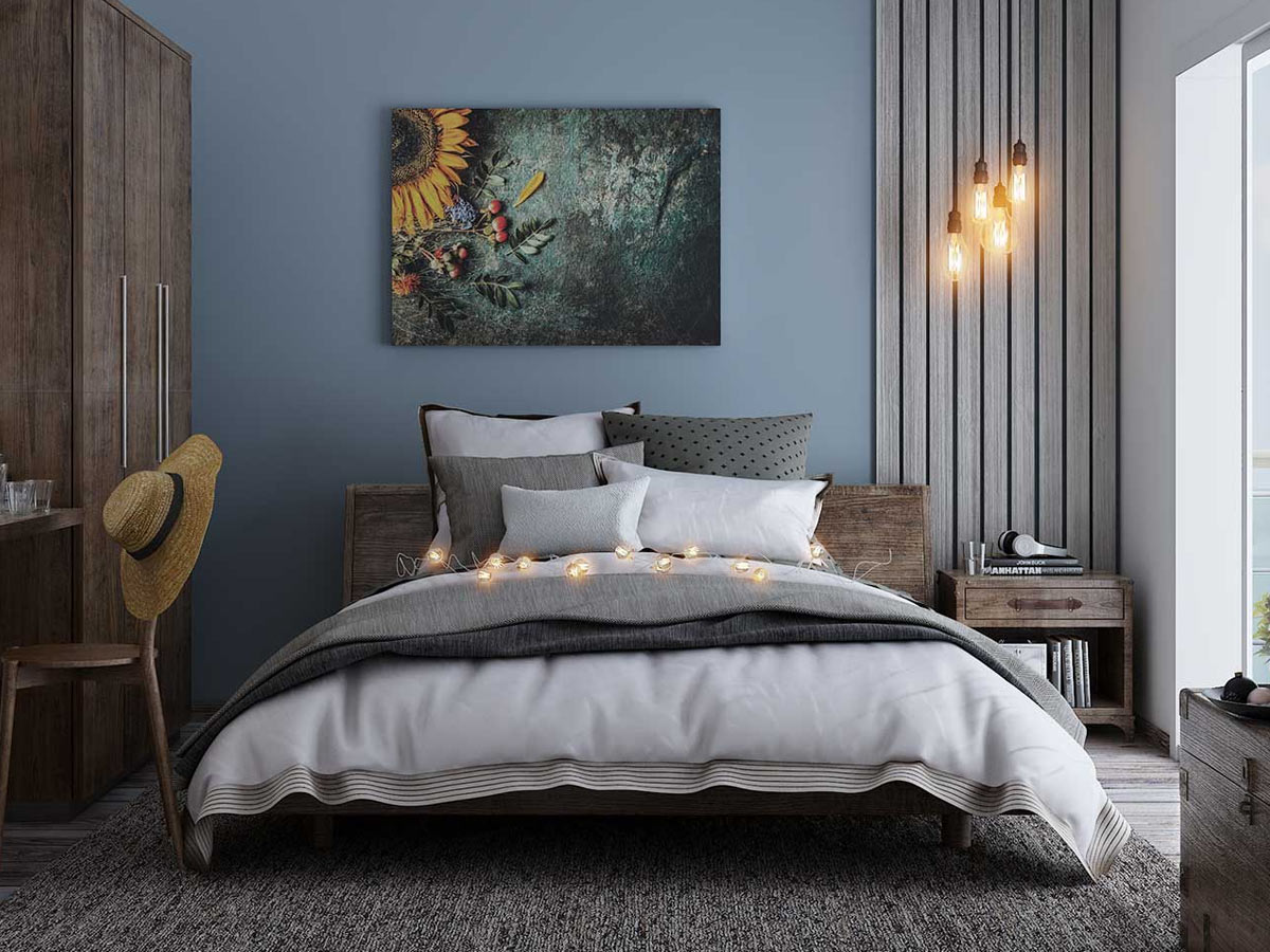 Màu sắc chắc chắn là một yếu tố quan trọng khi chọn lựa tranh treo phòng ngủ