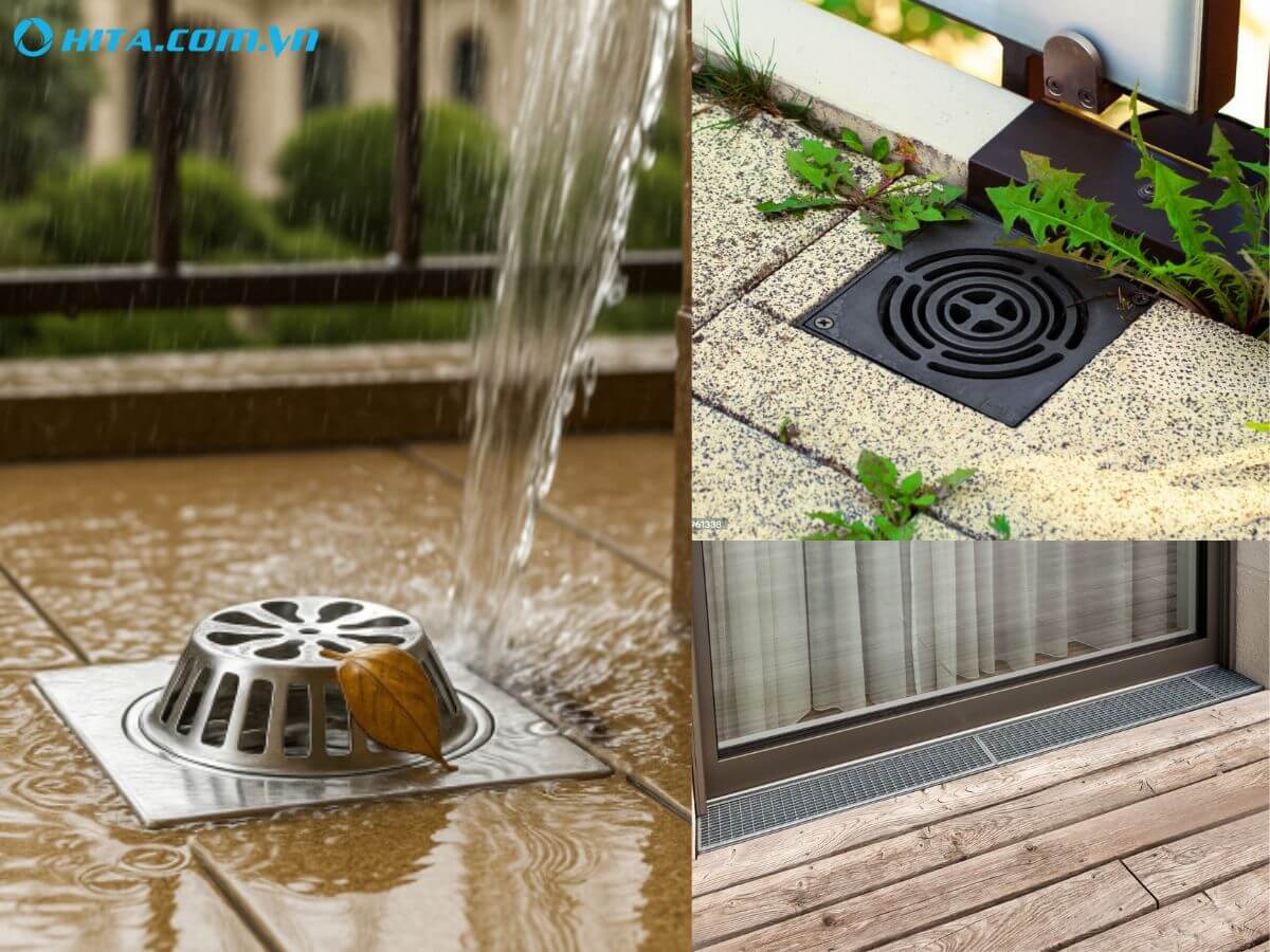 Phễu thoát sàn cho ban công, sân thượng