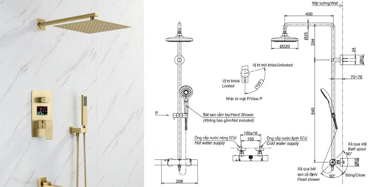 Vị trí đường nước cũng ảnh hưởng đến tính thẩm mỹ