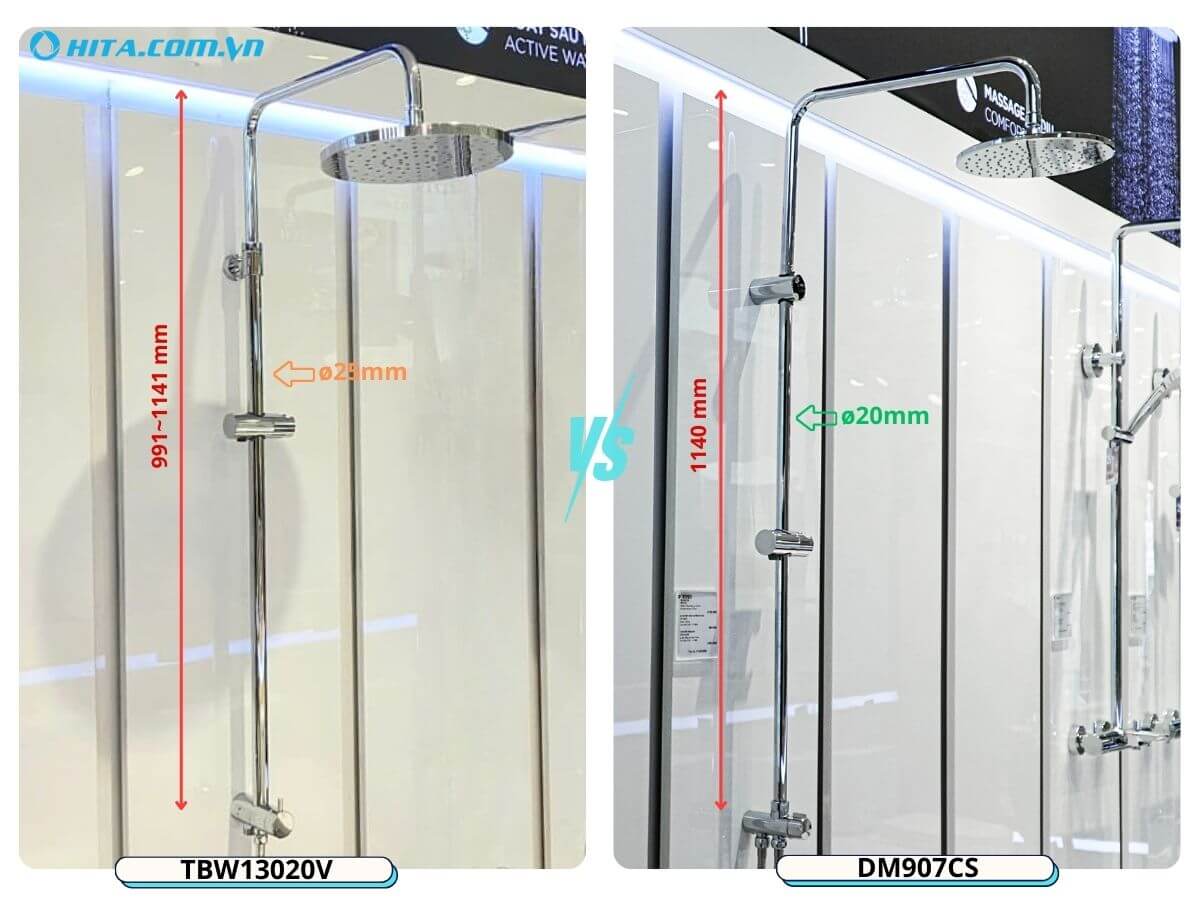 Sen cây tắm đứng TOTO TBW13020V và DM907CS