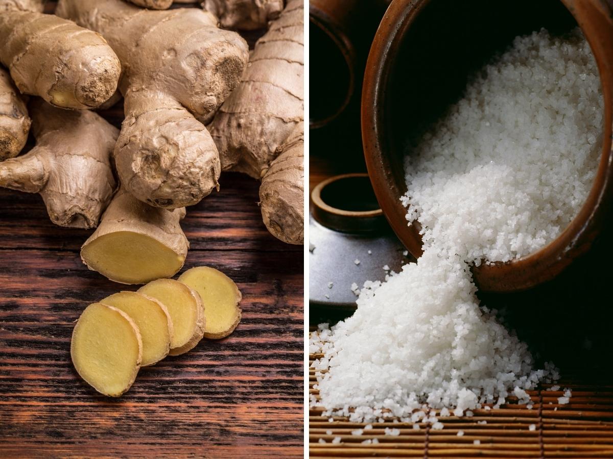 Khử mùi hôi chân khi đi giày với gừng và muối