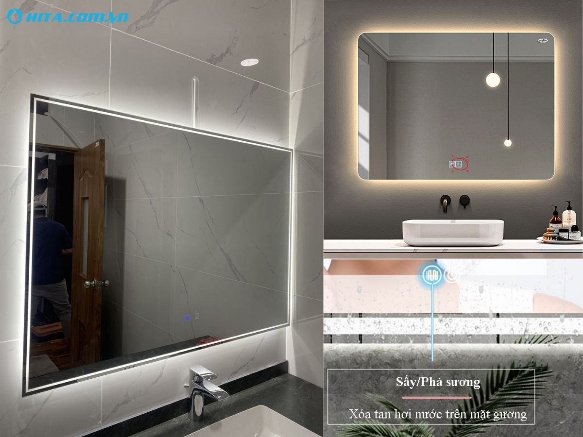 Gương ph&ograve;ng tắm c&oacute; chức năng tự sấy
