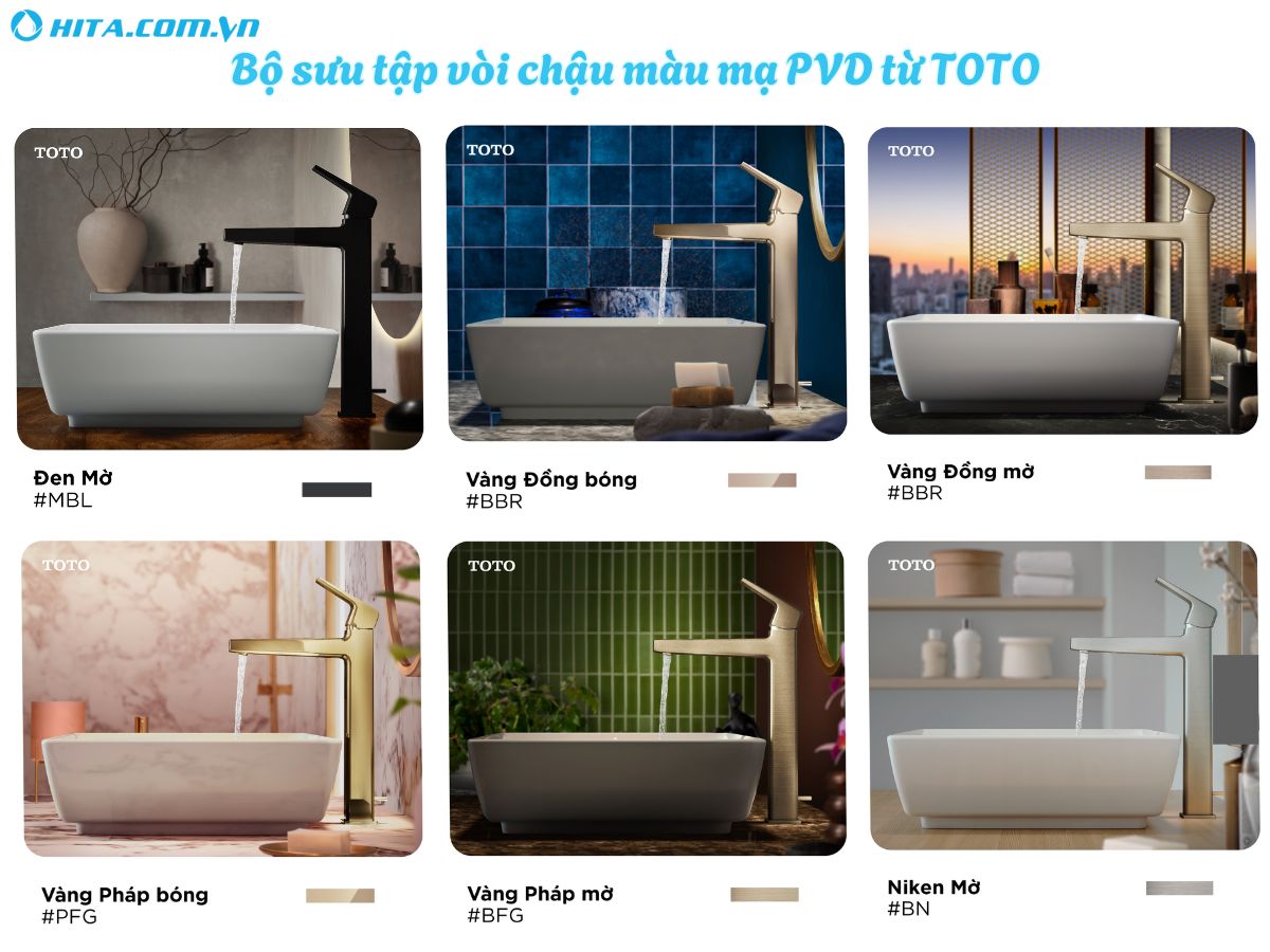 BST v&ograve;i chậu m&agrave;u mạ PVD TOTO gi&uacute;p &ldquo;t&ocirc; điểm&rdquo; cho kh&ocirc;ng gian