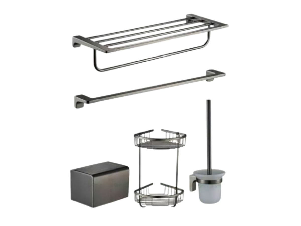 Phụ kiện ph&ograve;ng tắm m&agrave;u x&aacute;m mạ PVD