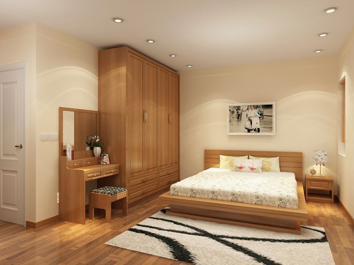 Ph&ograve;ng ngủ 12m2 kết hợp h&agrave;i h&ograve;a giữa thẩm mỹ v&agrave; c&ocirc;ng năng