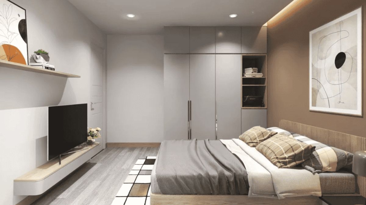 Ph&ograve;ng ngủ 13m2 được bố tr&iacute; khoa học, tiện nghi