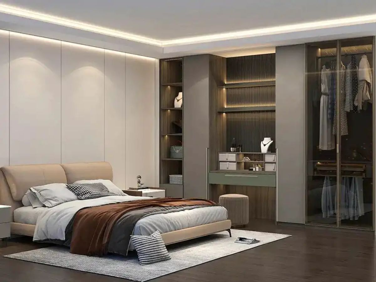 Ph&ograve;ng ngủ 19m2 với hệ thống đ&egrave;n Led tiện nghi v&agrave; tối ưu diện t&iacute;ch