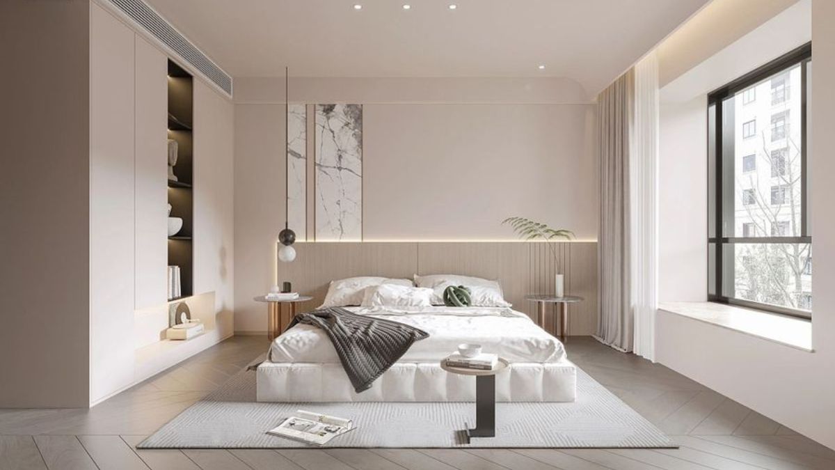 Ph&ograve;ng ngủ 25m2 rộng r&atilde;i, tho&aacute;ng m&aacute;t với đủ tiện nghi