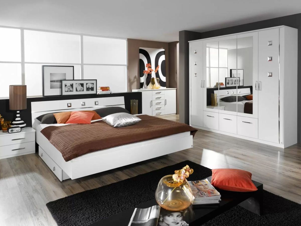 Ph&ograve;ng ngủ 28m2 với t&ocirc;ng m&agrave;u trung t&iacute;nh thanh lịch, hiện đại