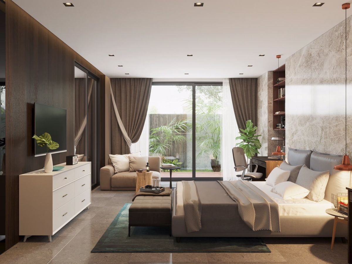 Ph&ograve;ng ngủ 30m2 sang trọng, đẳng cấp với đầy đủ tiện nghi
