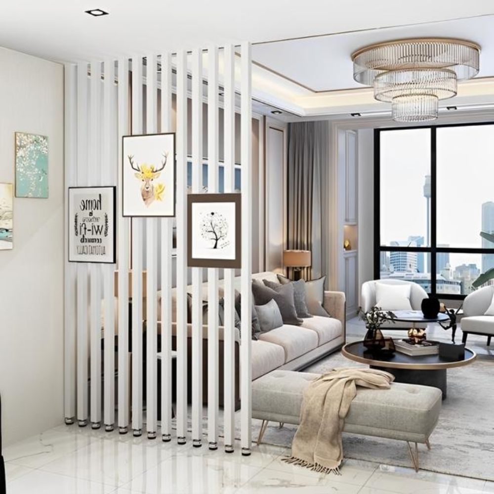 Sử dụng v&aacute;ch ngăn hợp l&yacute; vừa mang đến hiệu quả trang tr&iacute;, vừa đang ứng được t&iacute;nh ri&ecirc;ng tư cho ph&ograve;ng kh&aacute;ch kh&ocirc;ng gian mở