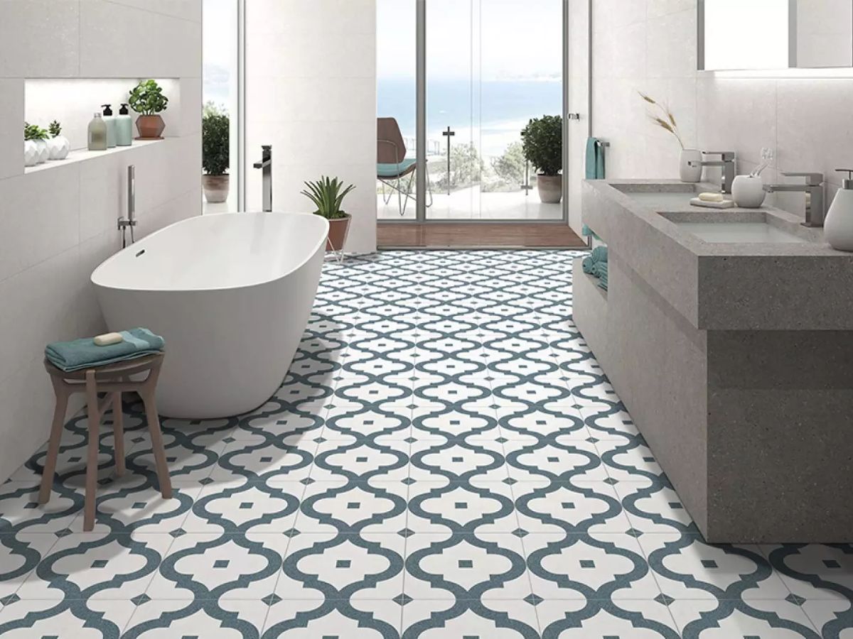 Mẫu gạch b&ocirc;ng l&aacute;t nh&agrave; tắm