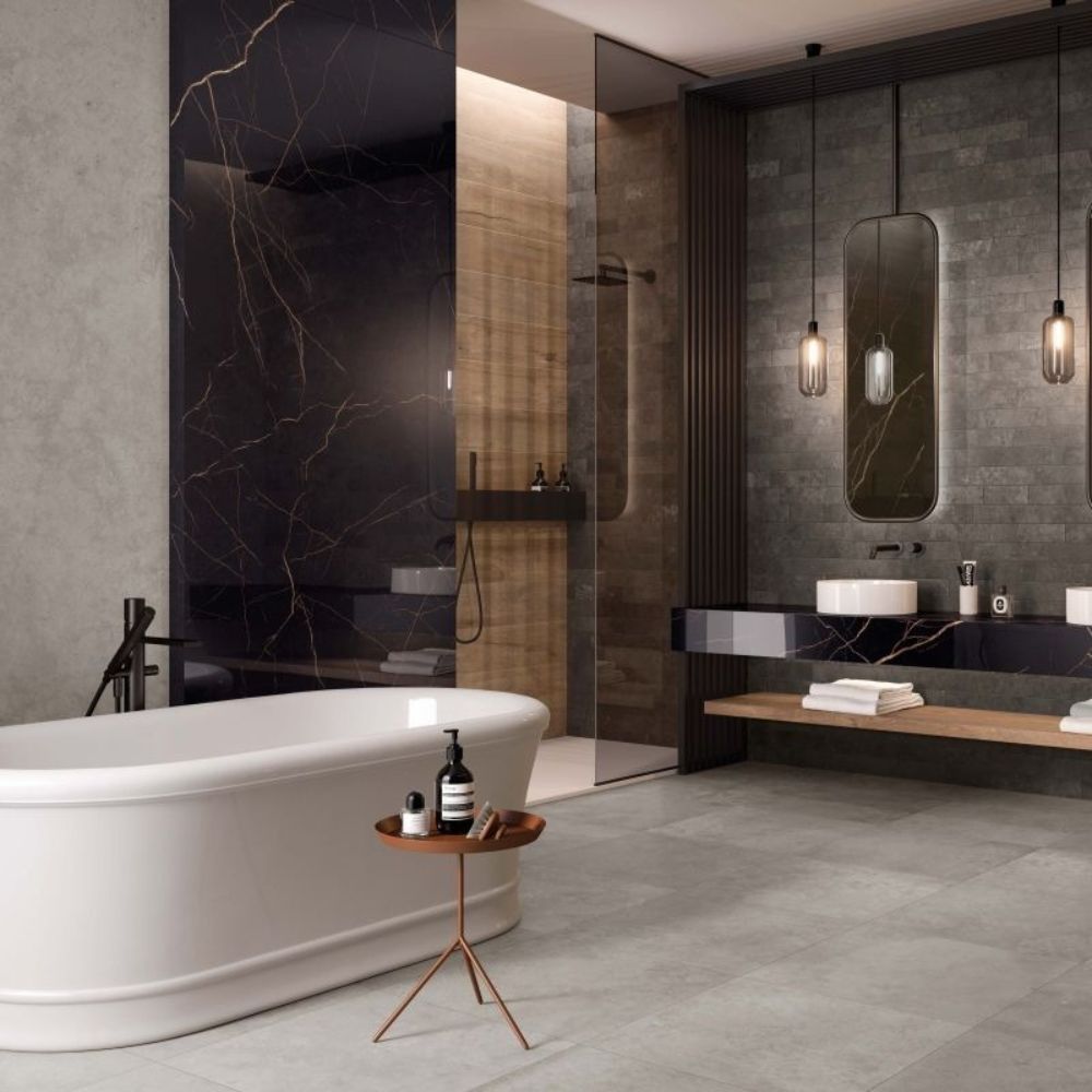 Gạch l&aacute;t nền nh&agrave; tắm phong c&aacute;ch sang trọng 2