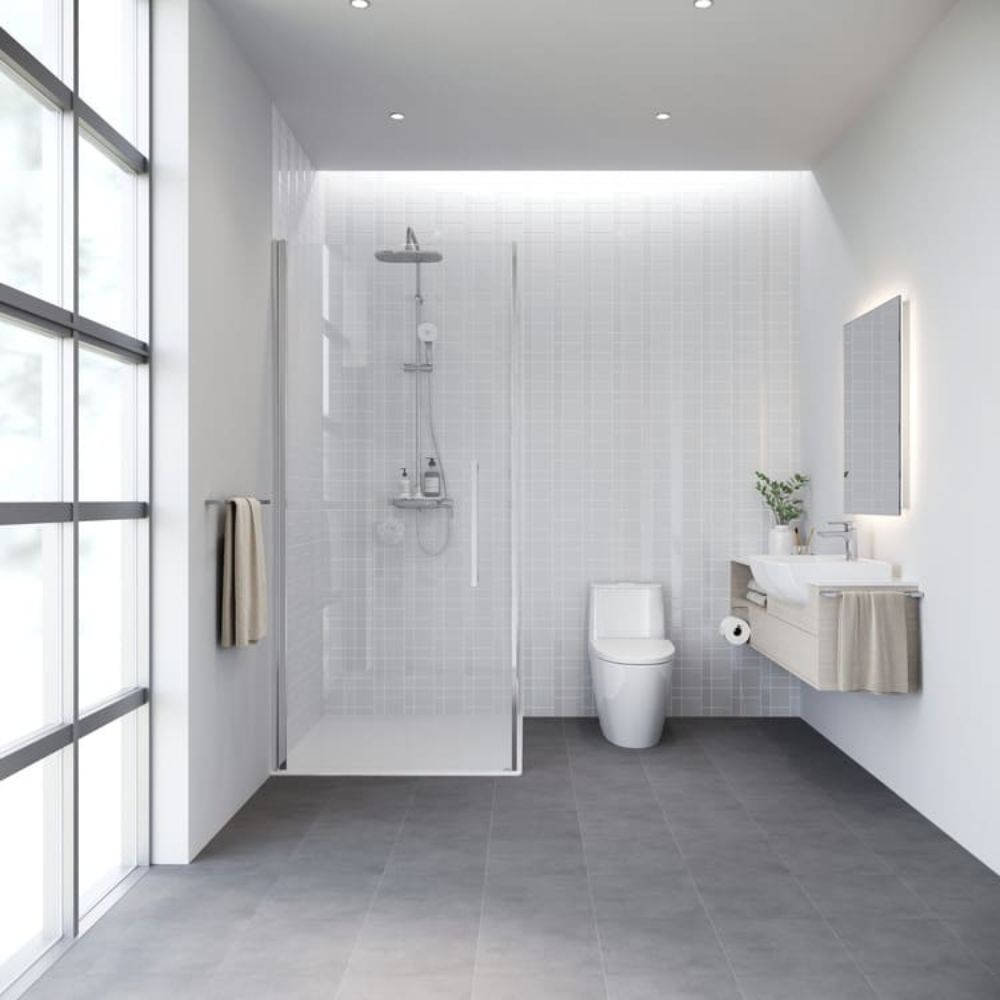 Mẫu gạch ph&ograve;ng tắm hoạ tiết đơn sắc