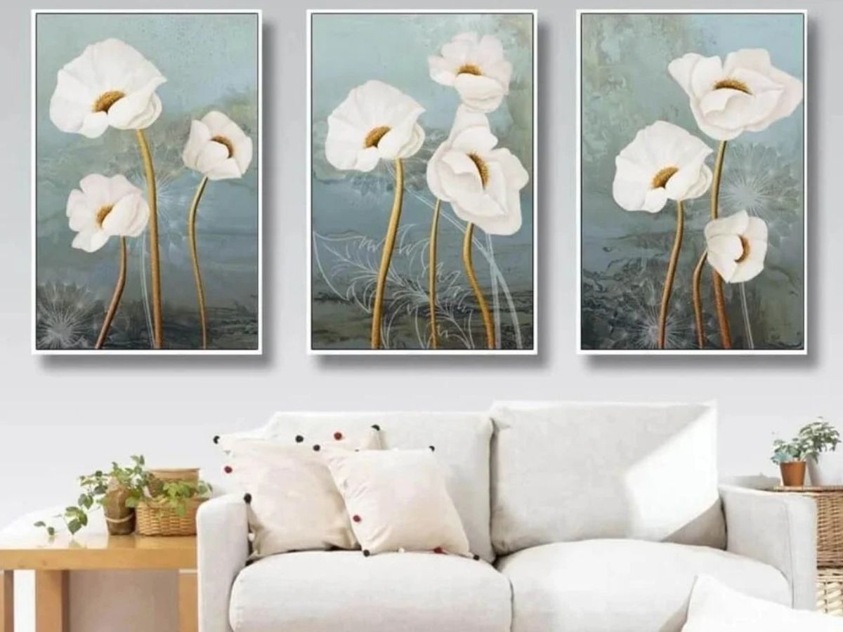 Tranh treo tường trang tr&iacute; ph&ograve;ng kh&aacute;ch c&oacute; chất liệu Canvas