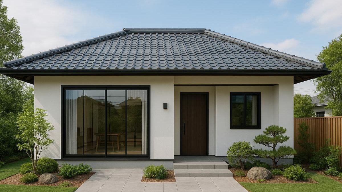 Mẫu nh&agrave; vườn nhỏ đẹp m&aacute;i Nhật tạo n&ecirc;n kh&ocirc;ng gian sống c&acirc;n bằng, thư th&aacute;i