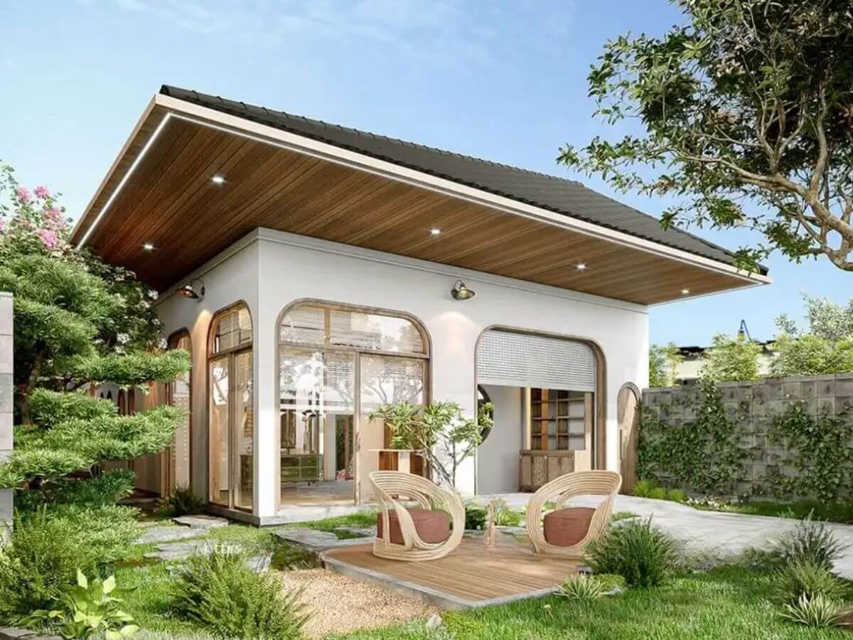 Nh&agrave; vườn nhỏ đẹp phong c&aacute;ch hiện đại