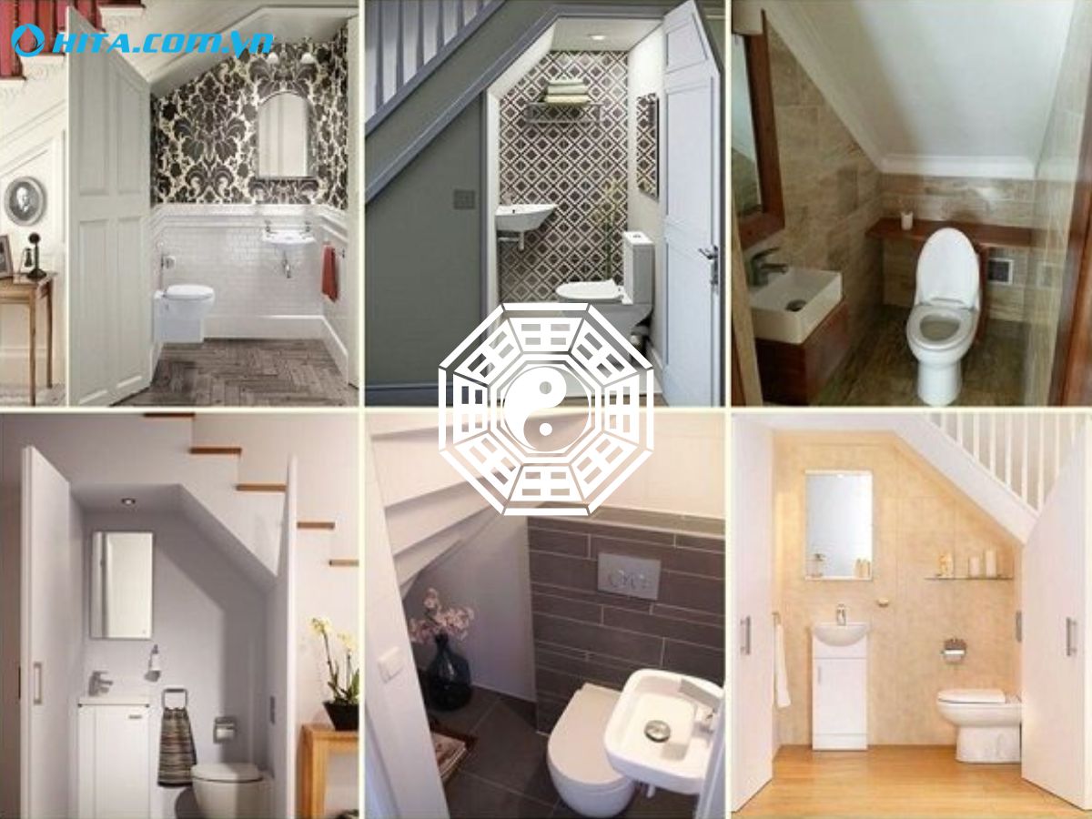Cần ch&uacute; &yacute; đến yếu tố phong thủy khi x&acirc;y dựng nh&agrave; vệ sinh dưới ch&acirc;n cầu thang