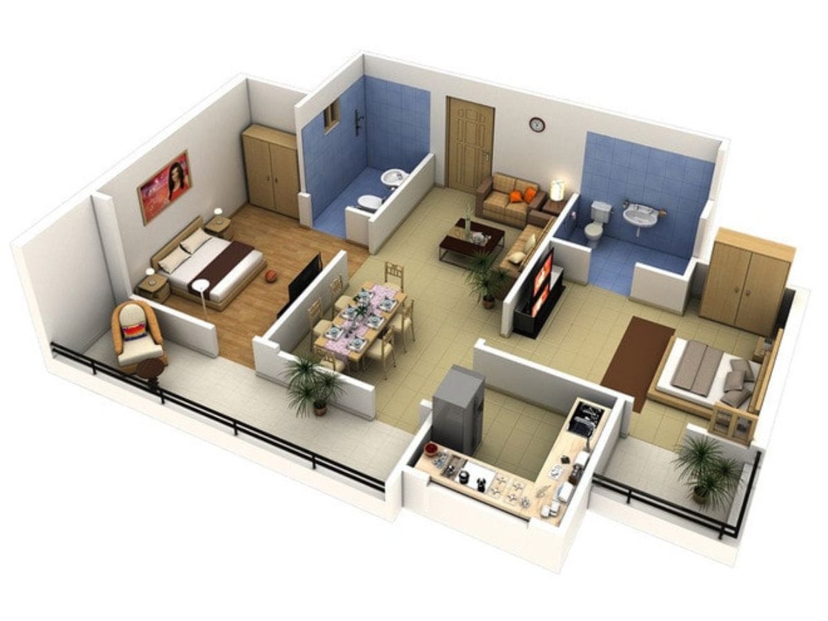 Bản phối cảnh thiết kế nh&agrave; đẹp với đầy đủ tiện nghi