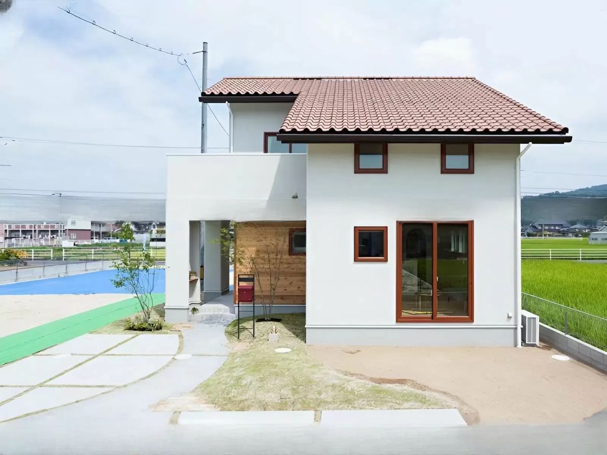 Mẫu nh&agrave; cấp 4 g&aacute;c lửng m&aacute;i t&ocirc;n đẹp