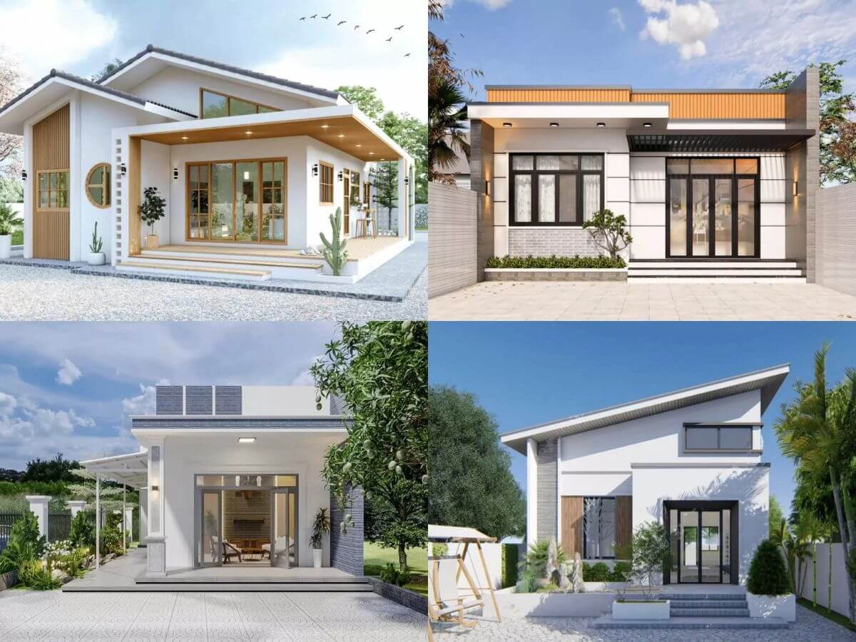 Một số mẫu nh&agrave; cấp 4 3 ph&ograve;ng ngủ mang phong c&aacute;ch hiện đại