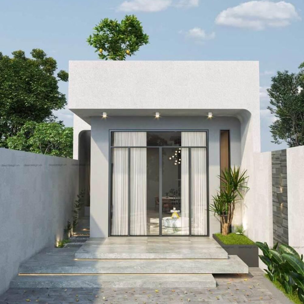 Mẫu nh&agrave; cấp 4 3 ph&ograve;ng ngủ đẹp c&oacute; gam m&agrave;u trung t&iacute;nh hiện đại