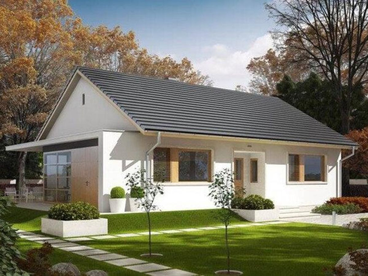 Thiết kế nh&agrave; cấp 4 3 ph&ograve;ng ngủ ở n&ocirc;ng th&ocirc;n c&oacute; s&acirc;n vườn xanh m&aacute;t