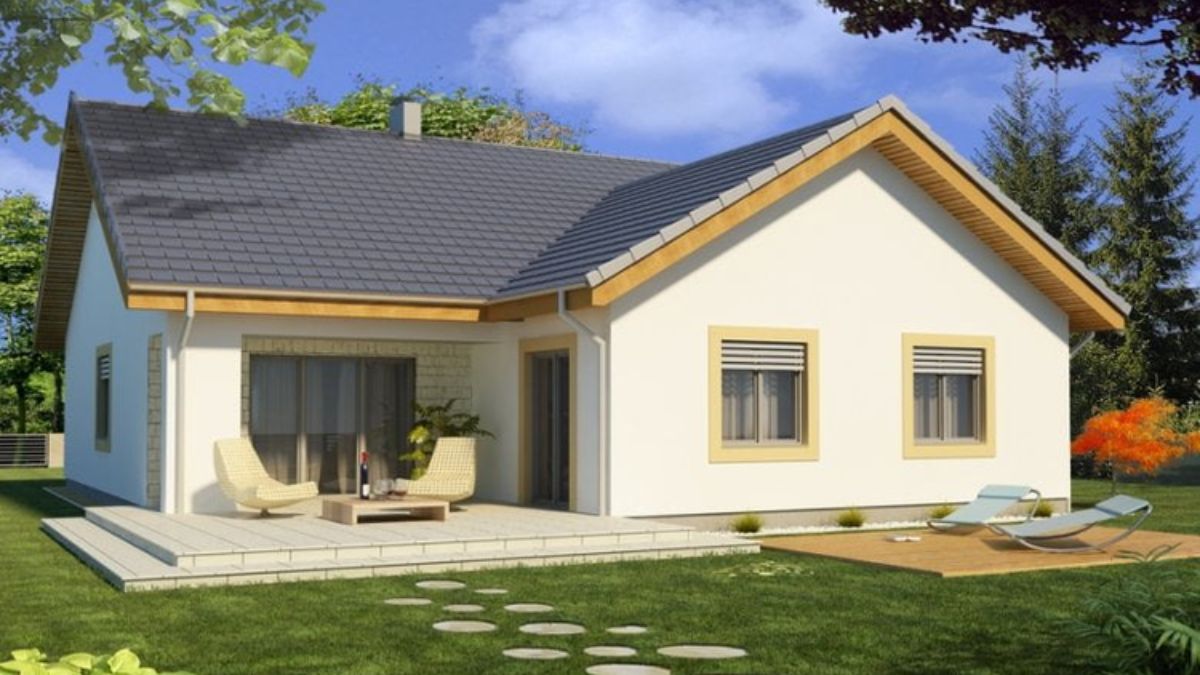 Bố tr&iacute; ghế nghỉ thư gi&atilde;n cho khu vực s&acirc;n vườn của nh&agrave; cấp 4 3 ph&ograve;ng ngủ
