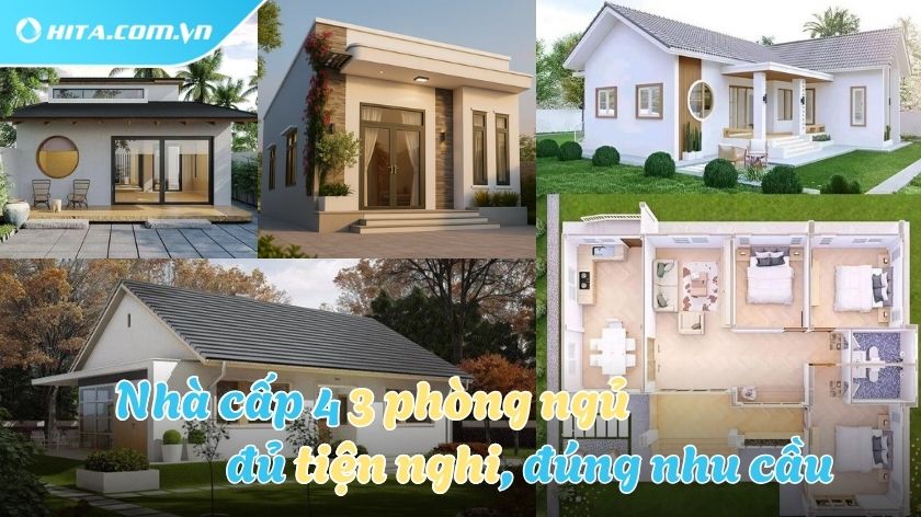 Khám phá các mẫu nhà cấp 4 3 phòng ngủ hiện đại, tiện nghi