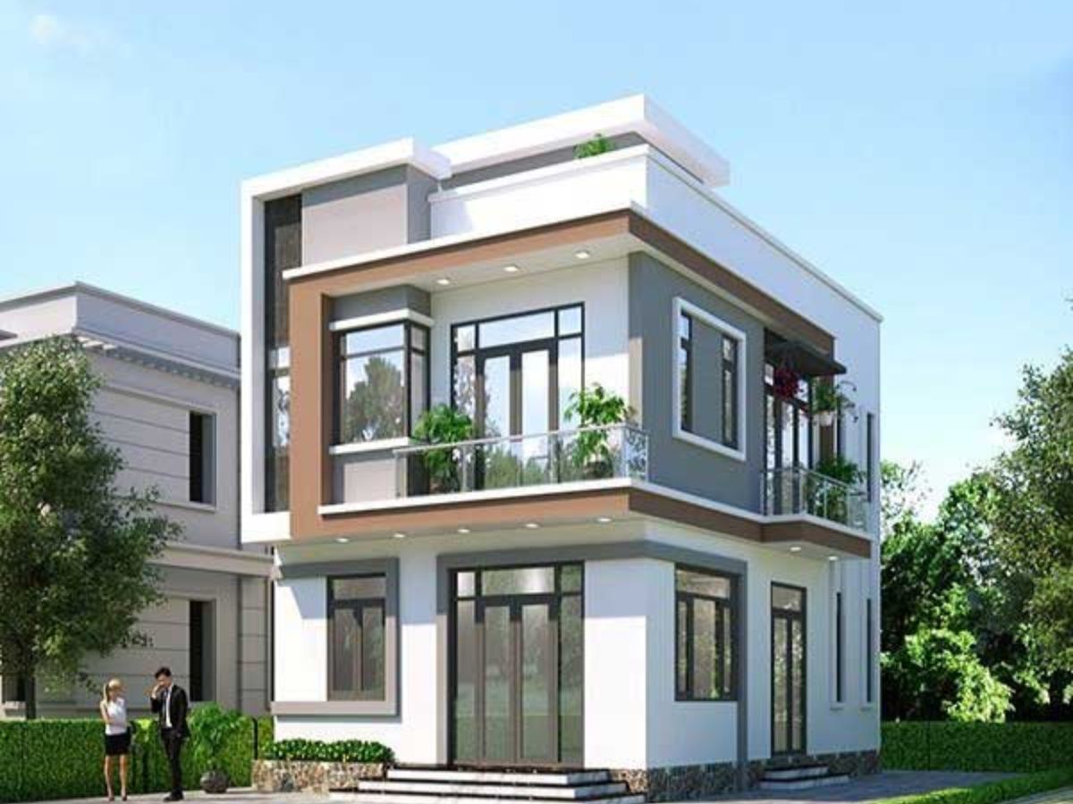 Mẫu nh&agrave; vu&ocirc;ng 2 tầng 2 mặt tiền đẹp ở mọi g&oacute;c độ