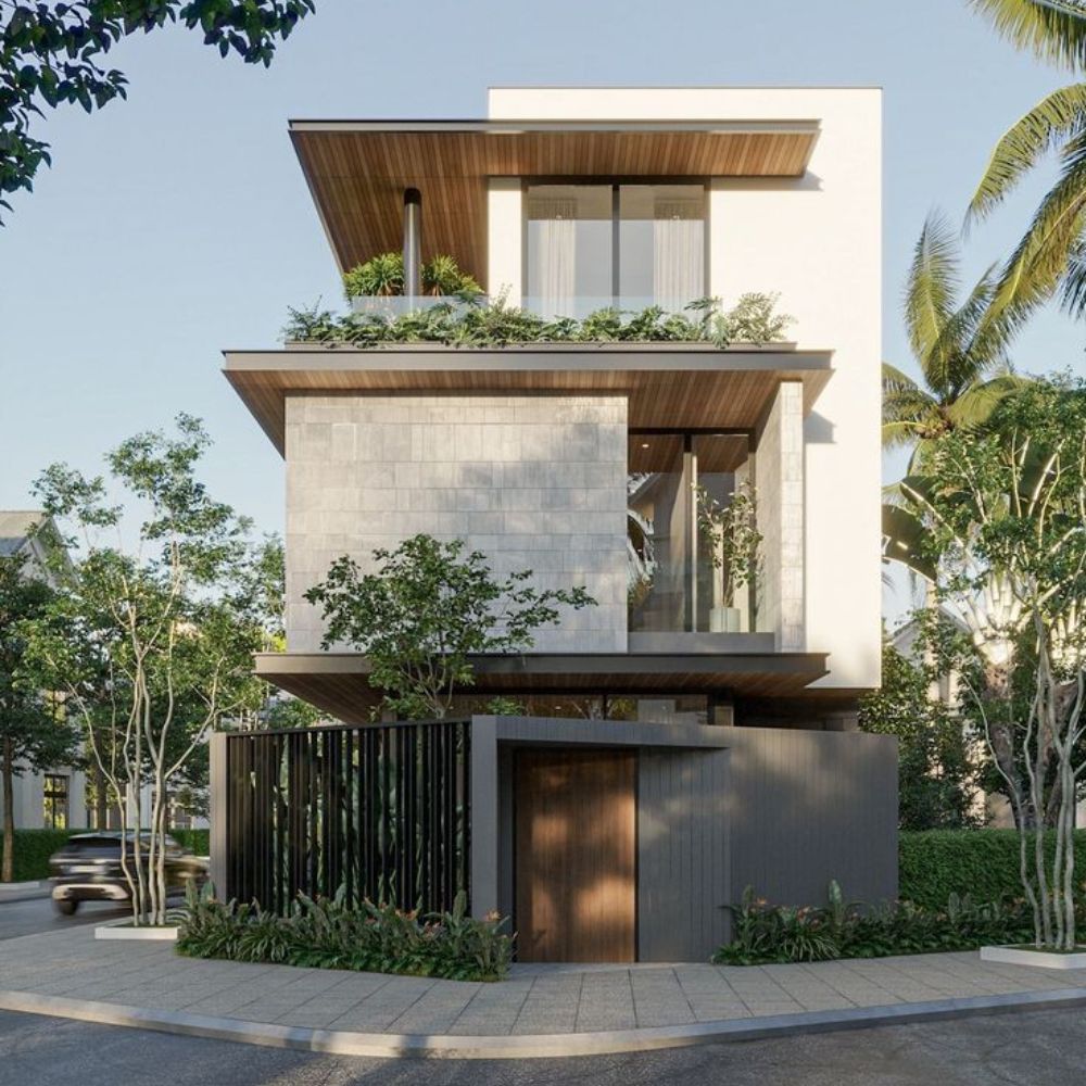 Mẫu nh&agrave; vu&ocirc;ng 3 tầng