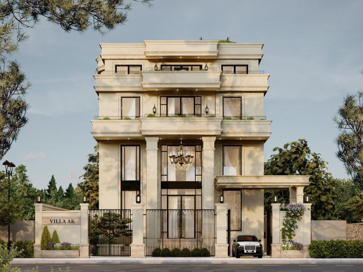 Mẫu nh&agrave; vu&ocirc;ng đẹp phong c&aacute;ch t&acirc;n cổ điển