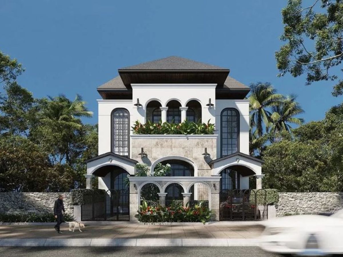 Mẫu nh&agrave; vu&ocirc;ng đẹp phong c&aacute;ch Indochine 1