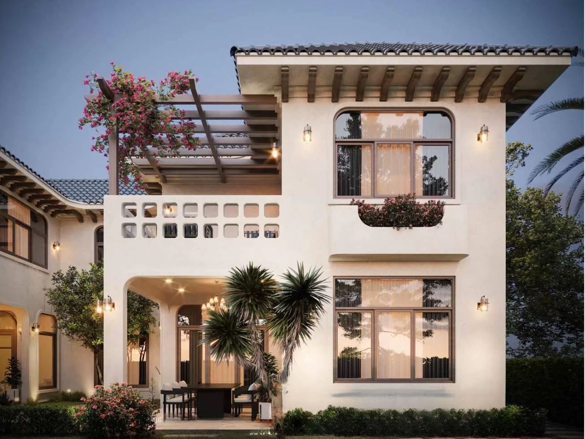 Mẫu nh&agrave; vu&ocirc;ng phong c&aacute;ch Địa Trung Hải mang vẻ đẹp ph&oacute;ng kho&aacute;ng, l&atilde;ng mạn v&agrave; tinh tế