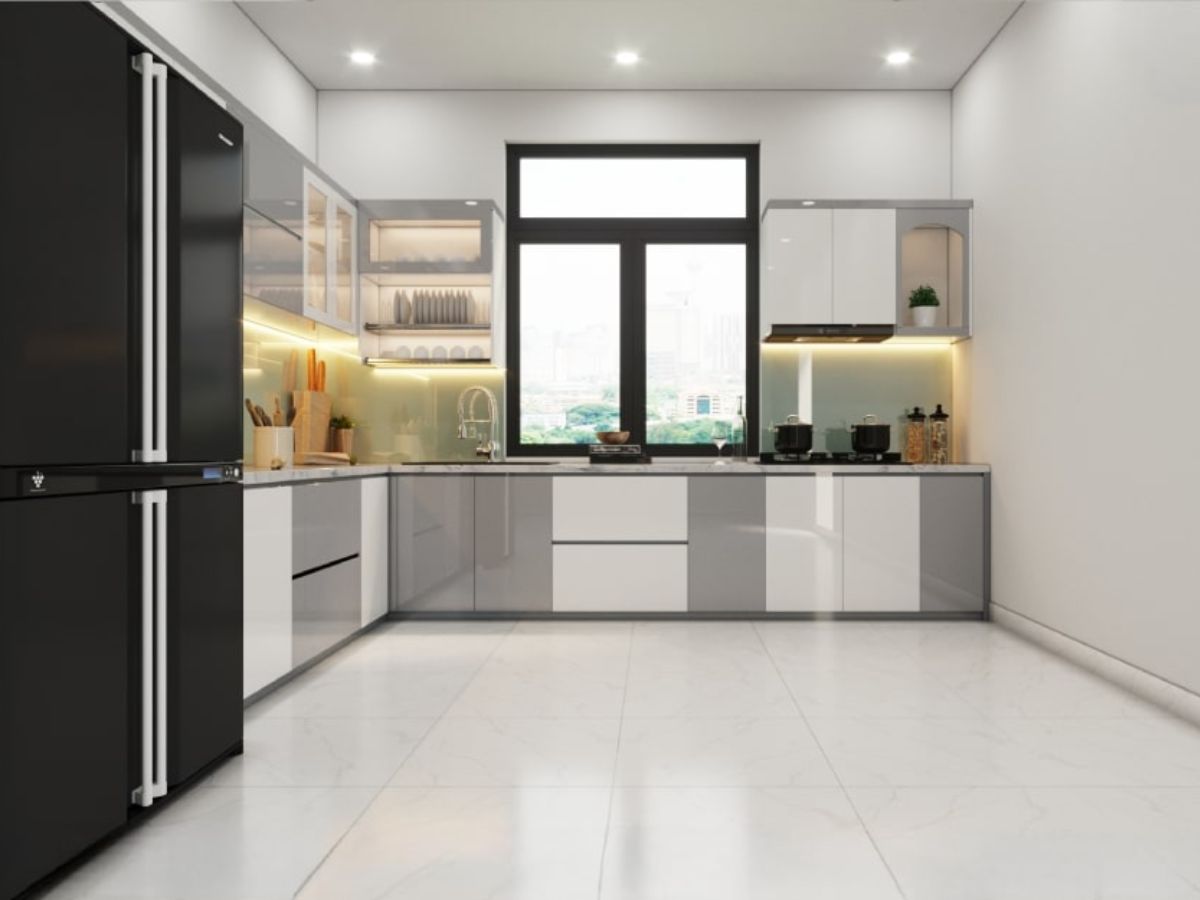 Ph&ograve;ng bếp với cửa sổ h&igrave;nh chữ nhật 2
