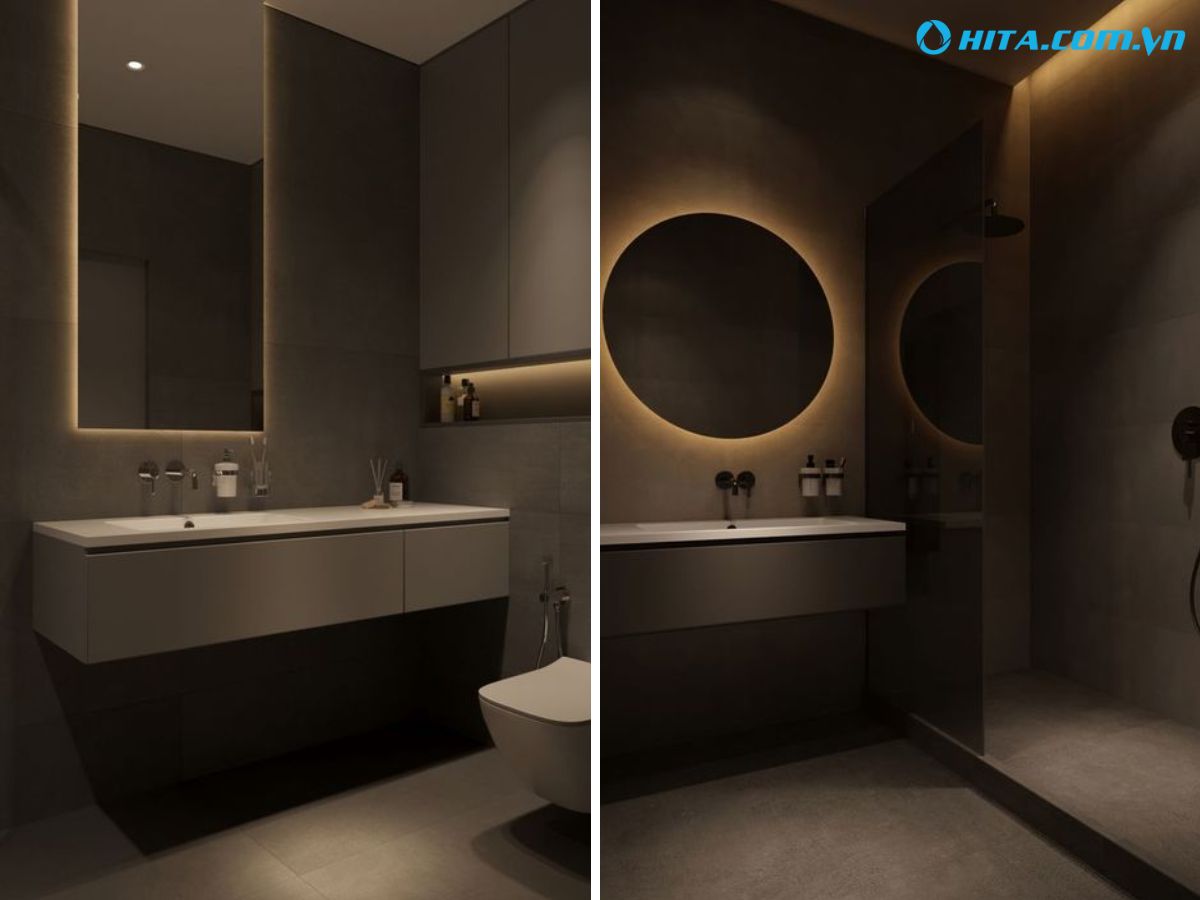 Gạch l&aacute;t nền nh&agrave; vệ sinh giả xi măng 2