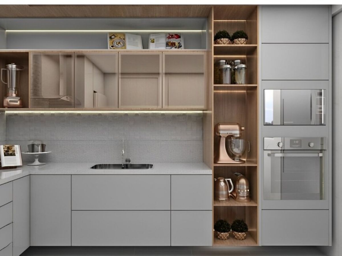Kệ nh&agrave; bếp 5 tầng đặt s&aacute;t tường kh&ocirc;ng g&acirc;y cản trở lối đi