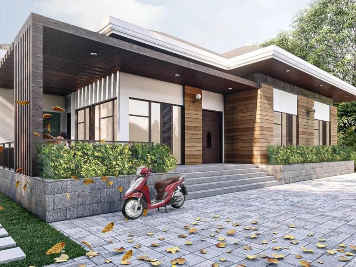Mẫu nh&agrave; ống 1 tầng 80m2 đẹp ở n&ocirc;ng th&ocirc;n