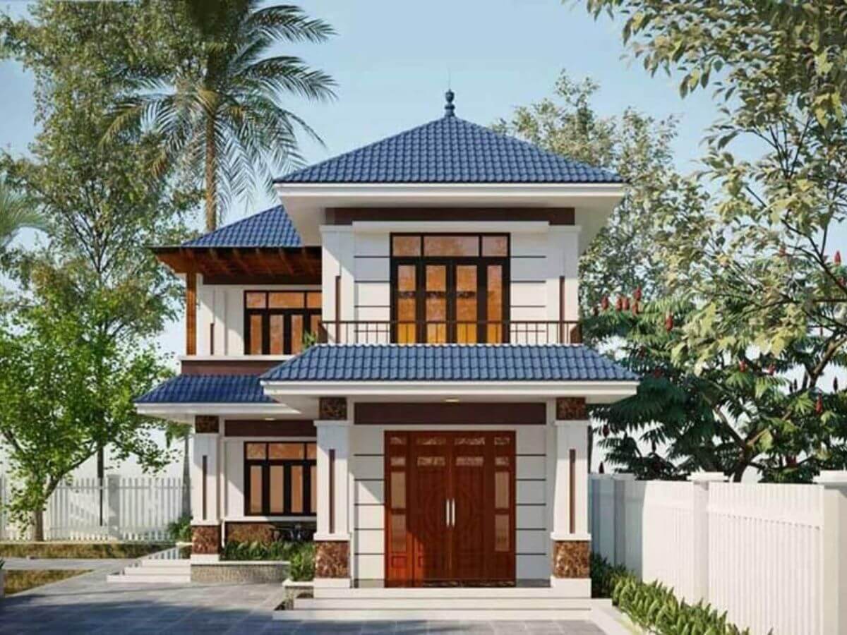 Mẫu nh&agrave; 1 trệt 1 lầu m&aacute;i Nhật