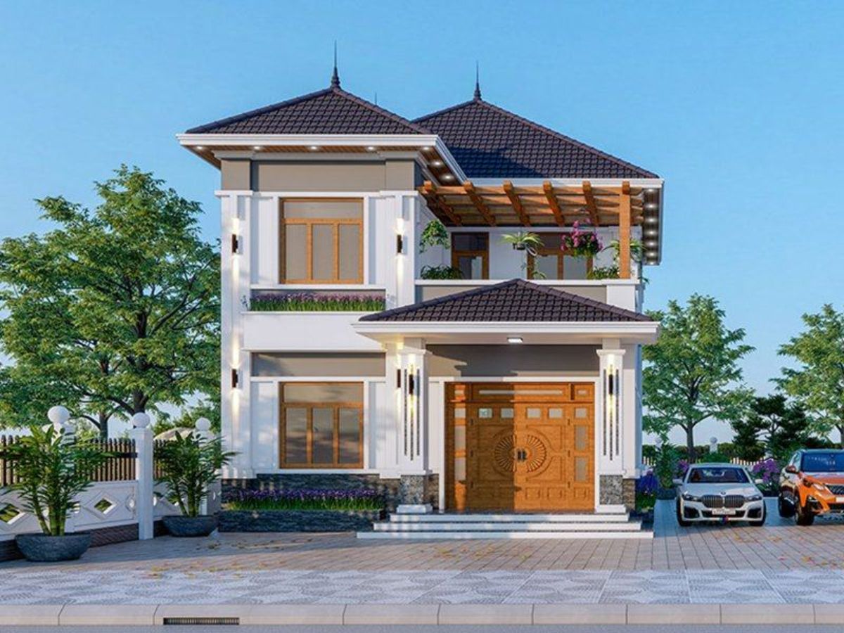 Nh&agrave; 1 trệt 1 lầu m&aacute;i Nhật kết hợp khoảng s&acirc;n rộng để l&agrave;m s&acirc;n vườn