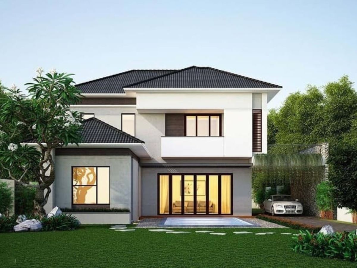 Mẫu nh&agrave; 2 tầng đơn giản ở n&ocirc;ng th&ocirc;n
