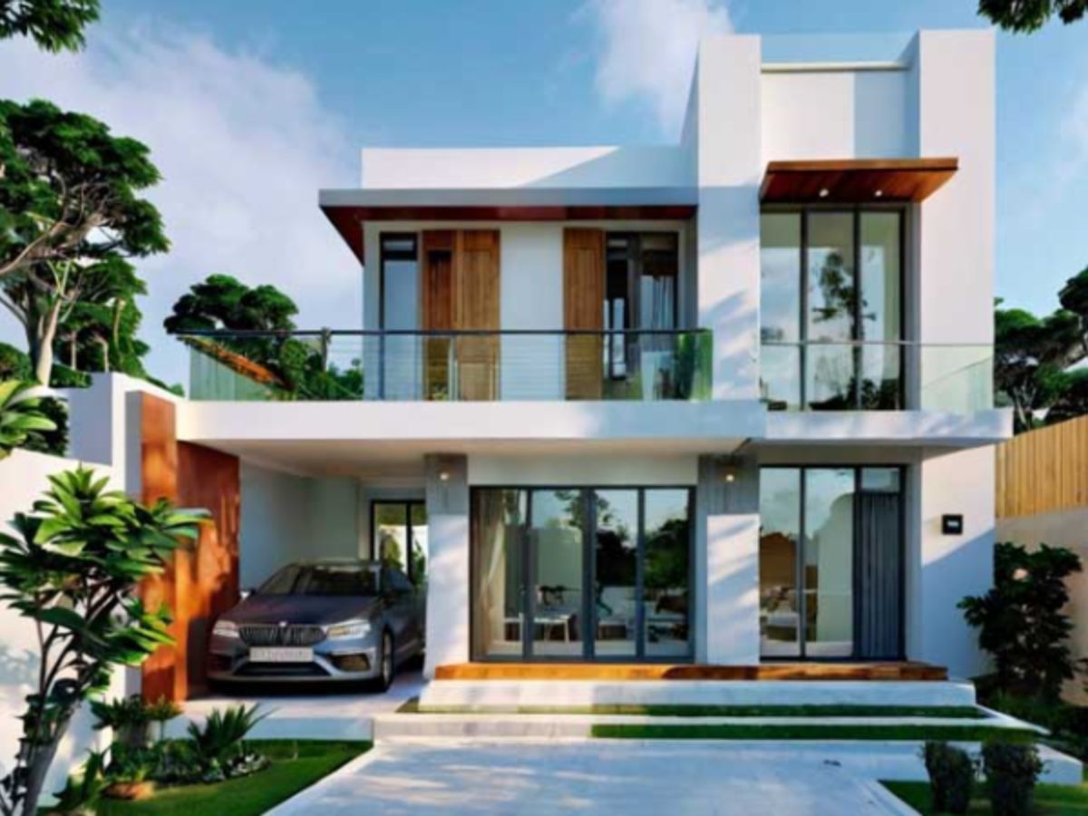 Mẫu nh&agrave; ngang 2 tầng