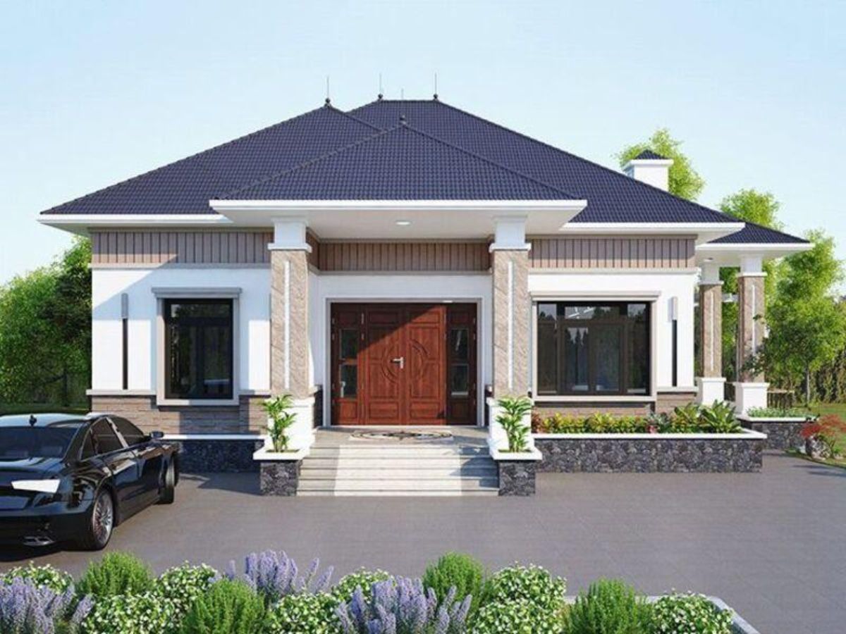 Mẫu nh&agrave; 3 gian c&aacute;ch t&acirc;n đẹp 1