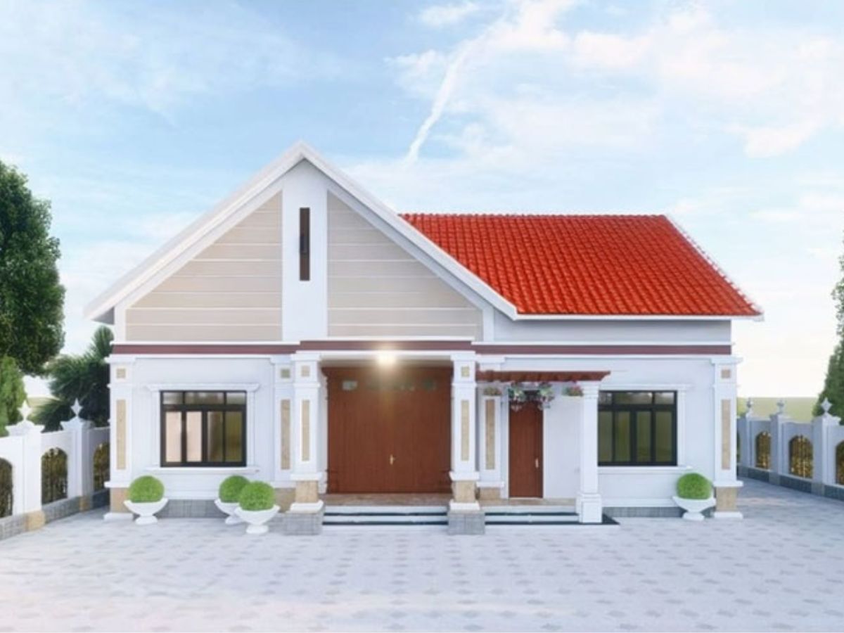 Nh&agrave; 3 gian m&aacute;i Th&aacute;i m&agrave;u đỏ nổi bật